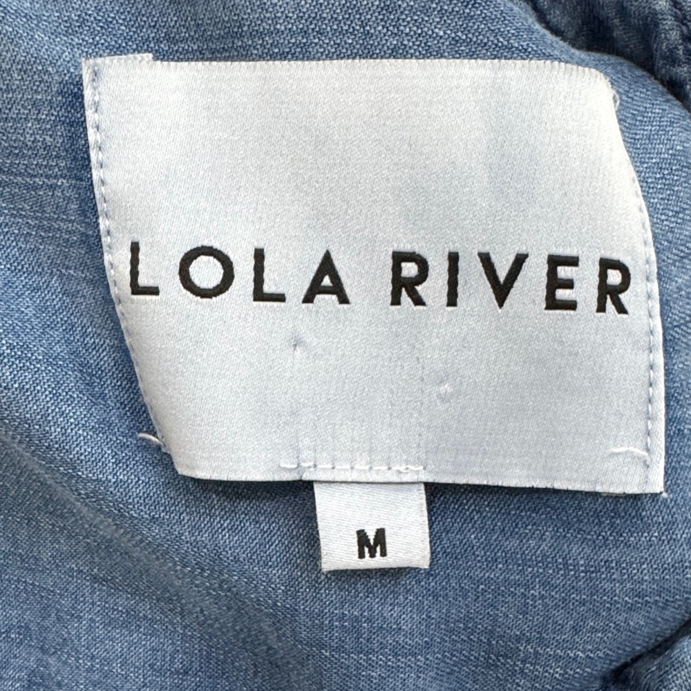 Lola River Chambray Jean Button Down Long Sleeve Shirt Size M - Picture 7 of 8
